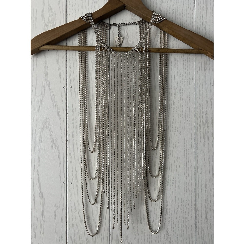 Vintage Y2K Express Rhinestone Collar Body Necklace Top NWT MSRP $300‎ New